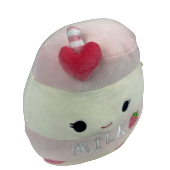 AMELIE Strawberry Milk Squishmallows 8" Plush Kawaii Pink Heart - Picture 2 of 7
